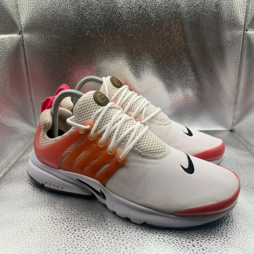 Size 7Y Nike Presto GS Pink And White Kids Lace-Up Running Shoes 833878-106